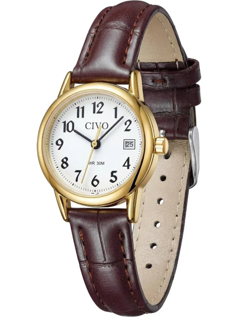 Vintage Leather Women's Watch - 25mm Classic Easy Read Dial, Perfect Gift for